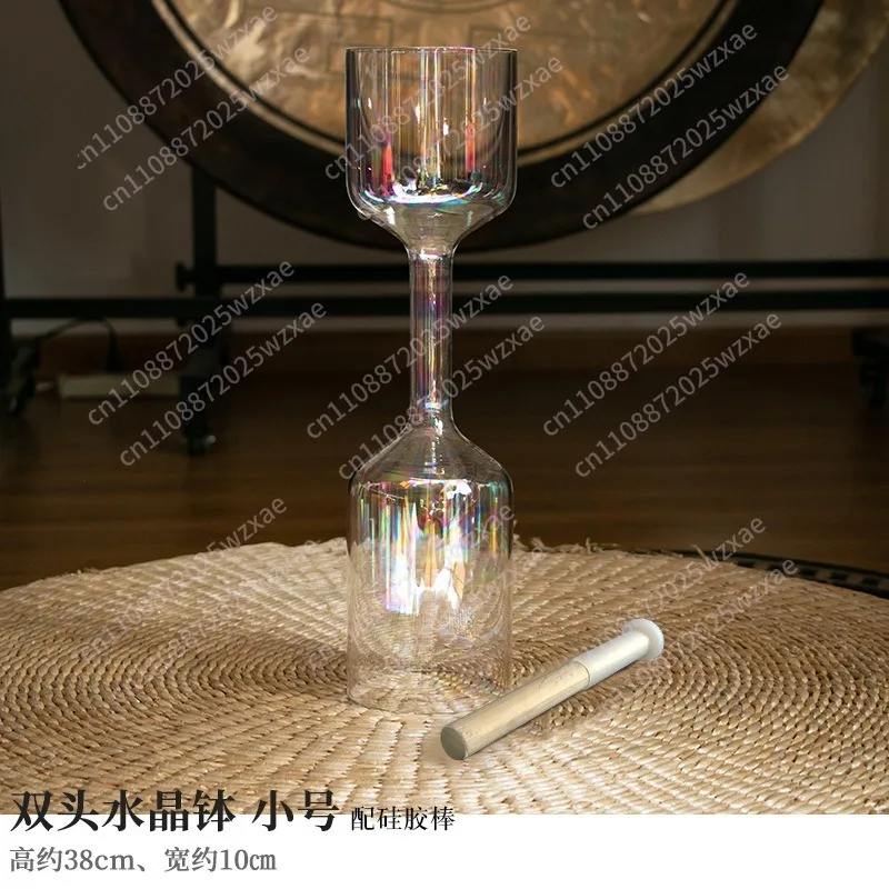 Transparent Crystal Singing Bowl Hand-held Yoga Meditation Singing Bowls Double Headed Sound Healing Percussion Instruments