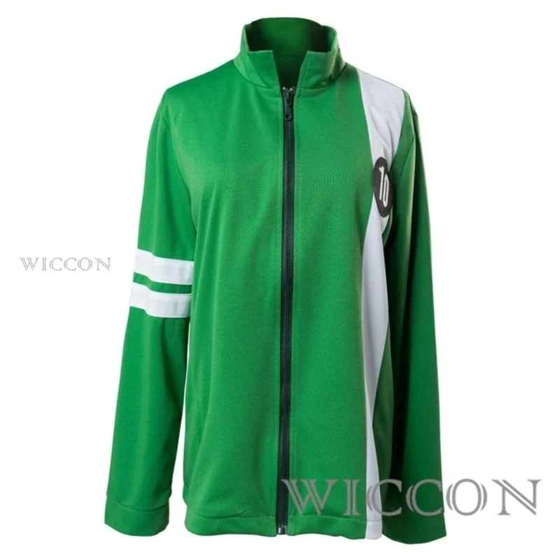 Ben cosplay Tennyson 10 costume coat green jacket kids Boys Girls cotton zip up jacket overcoat casual tops T-shirts for adult