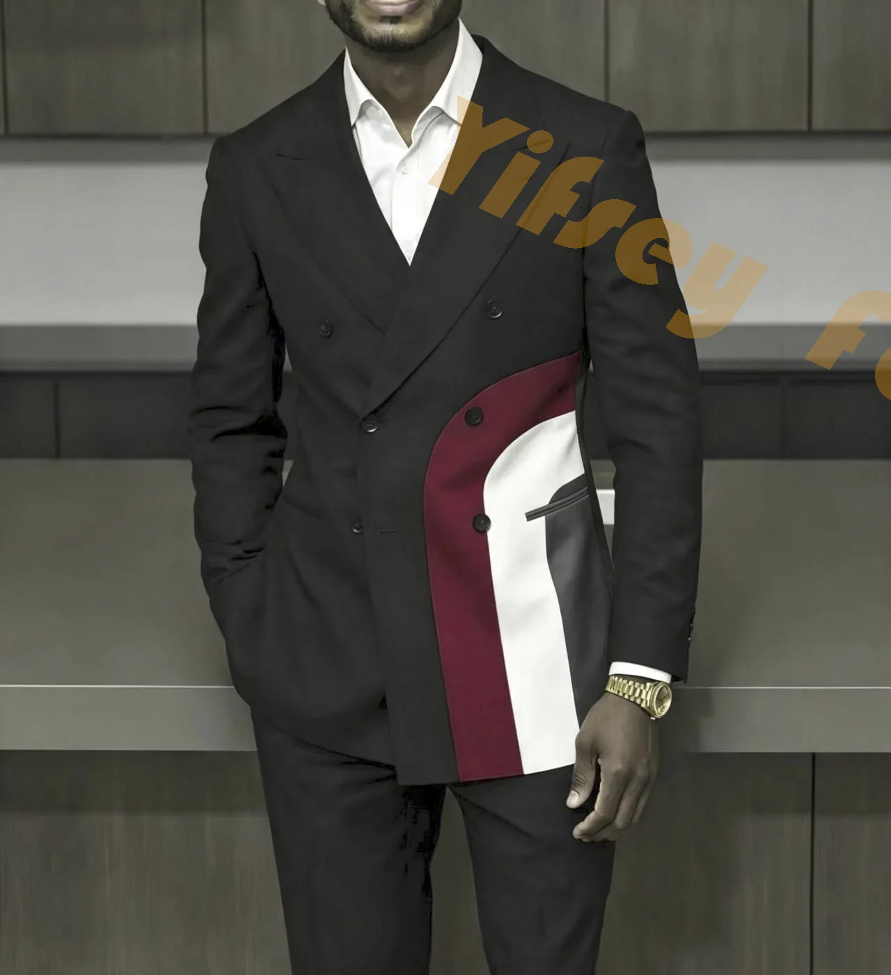 4-Color Spliced Suit Jacket Pants Tailored Blazer Trousers Men Suit Set Wedding Custom Daily Male Coat Outfits Party Wear 2pcs