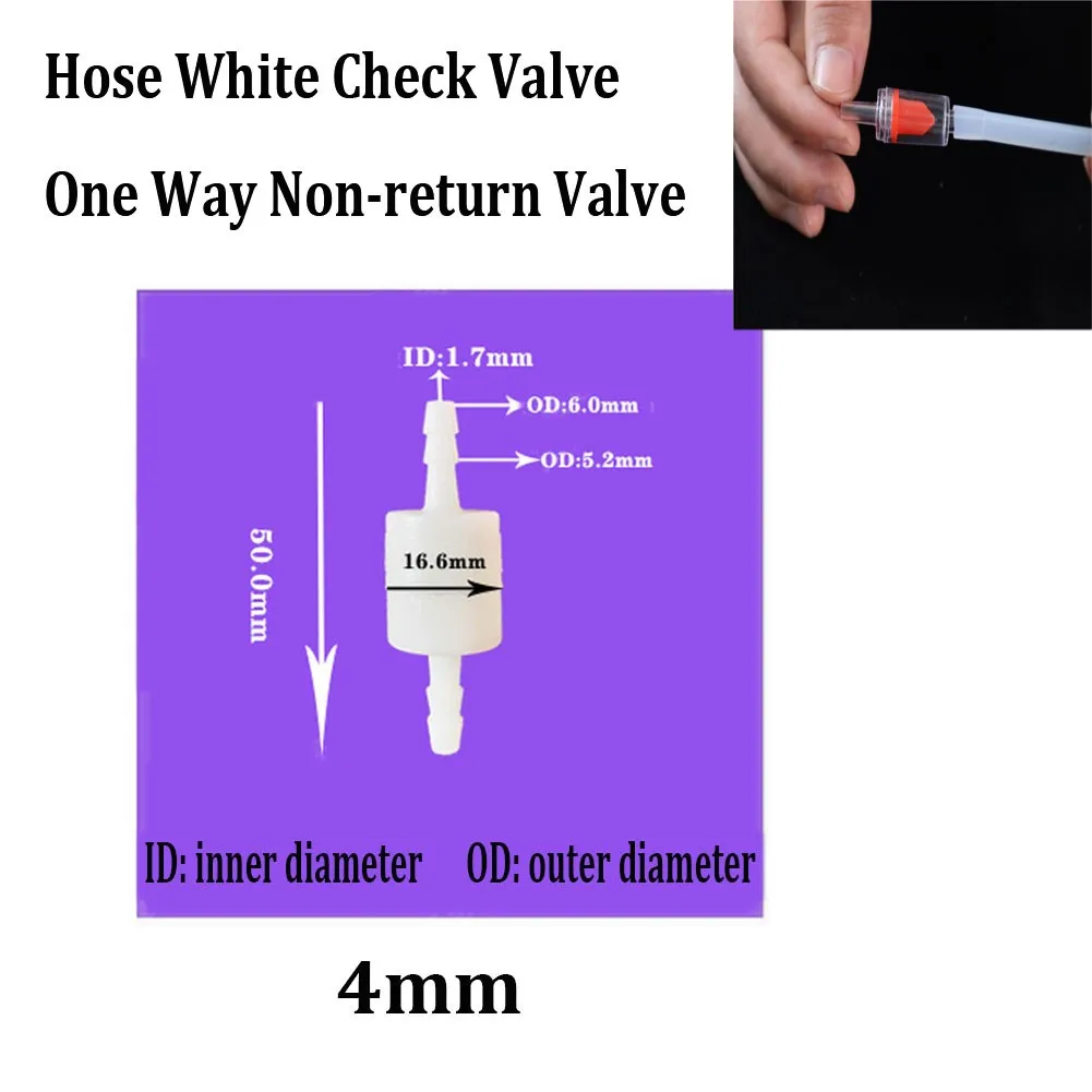 

Lawn Mower Blower Pressure Washer Compatible Plastic White Check Valve Nonreturn Valve For Hose ID 4mm 6mm 8mm 10mm 12mm