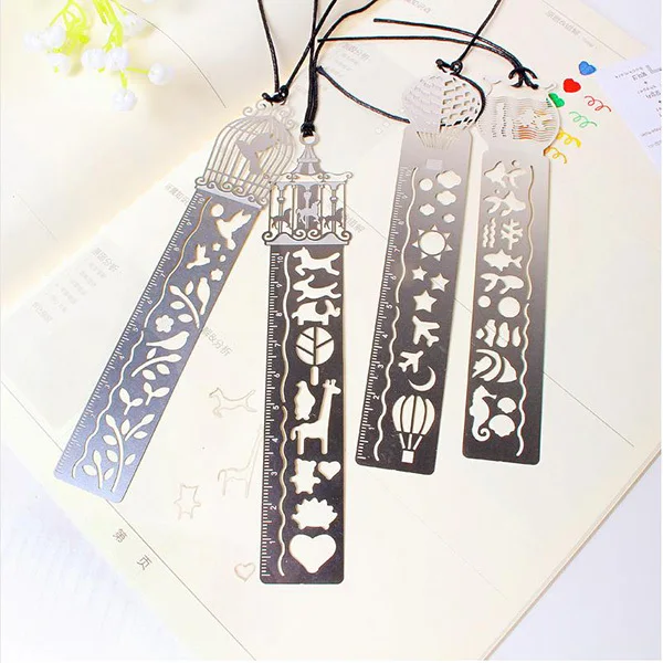 4 個のブックマークステンレス鋼テンプレート DIY フォトアルバム日記旅行ジャーナル To Do リストウィークリープランナー定規ツール