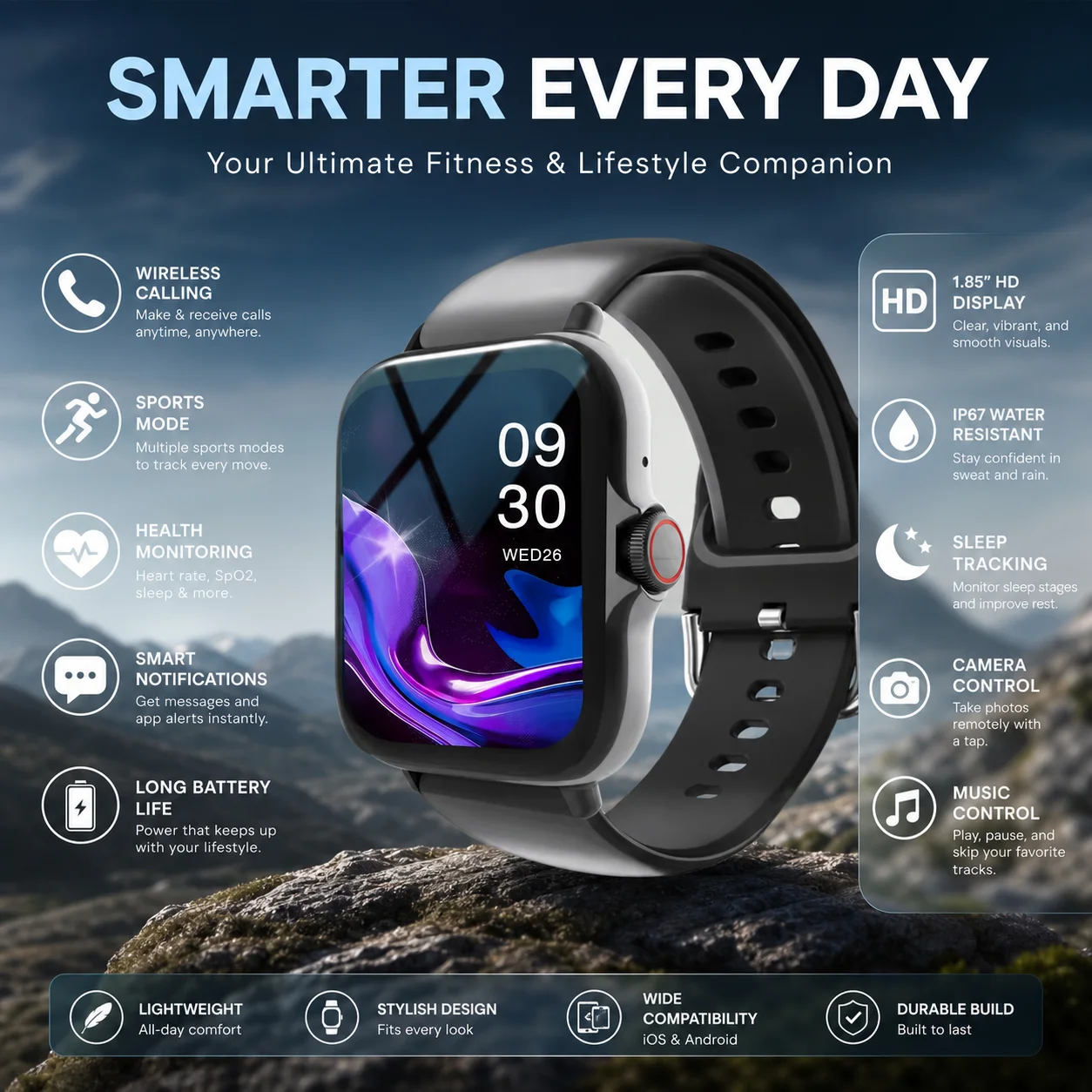 2026 Neue Smartwatch für Männer und Frauen HD-Touchscreen Herzfrequenz-Sauerstoff-Schlaf-Tracker IP68 Wasserdicht Lange Akkulaufzeit Android IOS