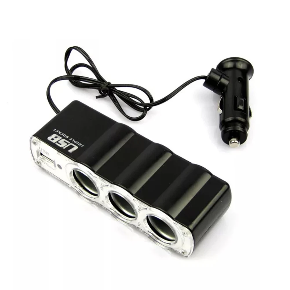 Car Cigarette Lighter Splitter 12V/24V Car Charger Car Power DC Outlet Adapter With USB Charging Port