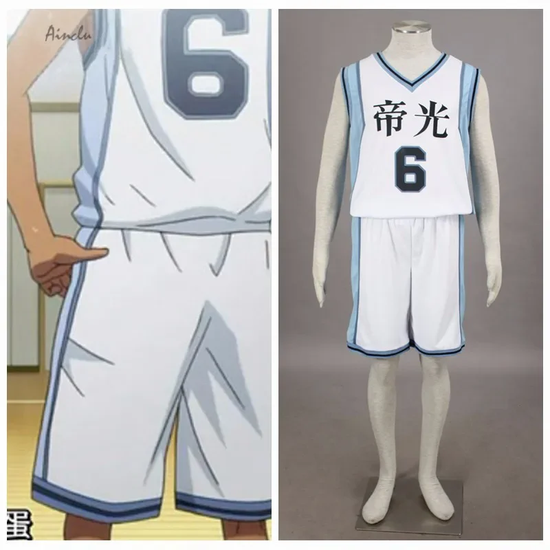 Ainclu Free Shipping Costume Kuroko no basuke Anime Teiko #6 Aomine Daiki Basketball Jersey Halloween Cosplay Adult Costume