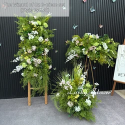Forest Style Artificial Flowers Greenery Wedding Decoration Road Lead Floor Flower Row Hang Flower Row Green Plants Flower Ball