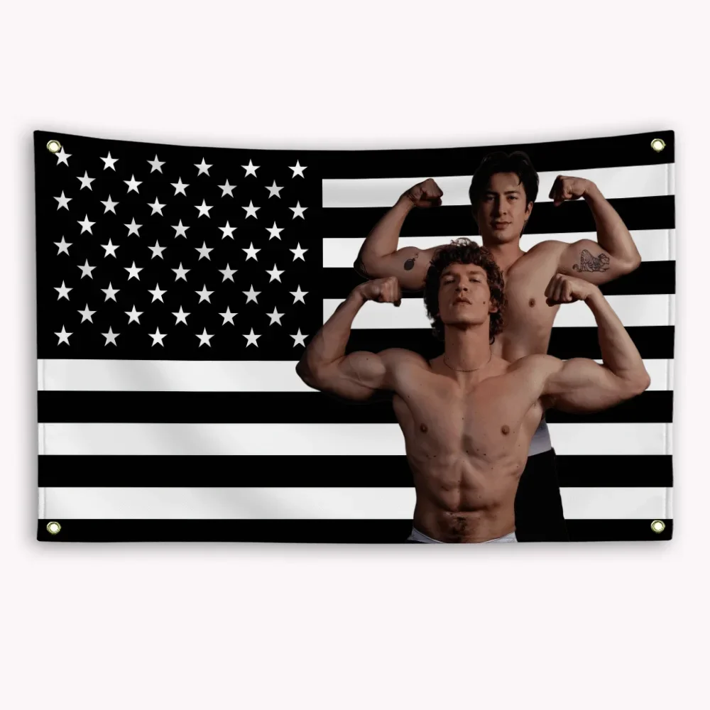 Heated Rivalry Pink American Flag Ilya Rozanov & Shane Hollander Hockey Lovers Tapestry Bedroom Decoration Garage Flags Wall Art