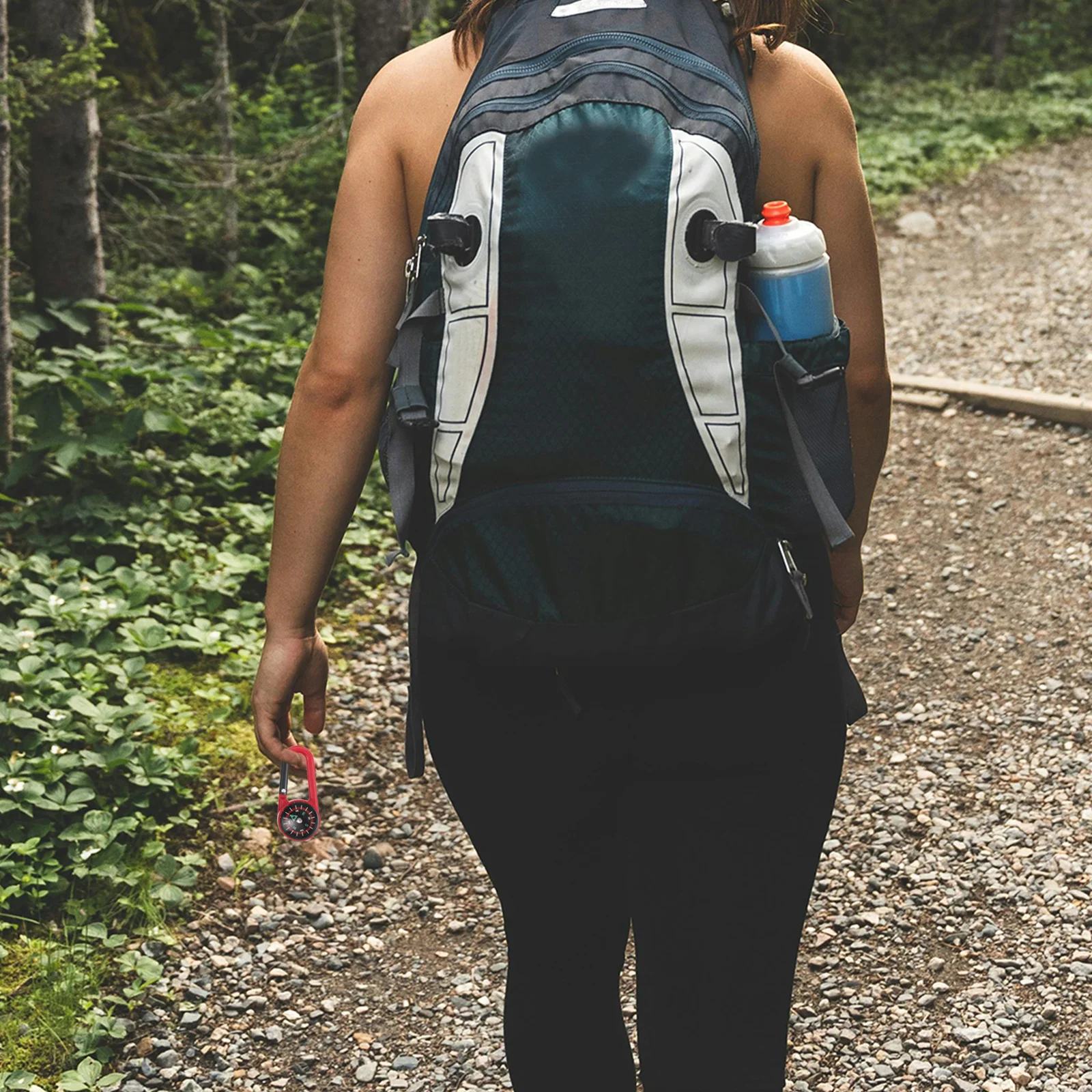 8 قطع من ملحقات التخييم، بوصلة الظهر لمرفقات السيارة، مشبك للتنزه سيرًا على الأقدام