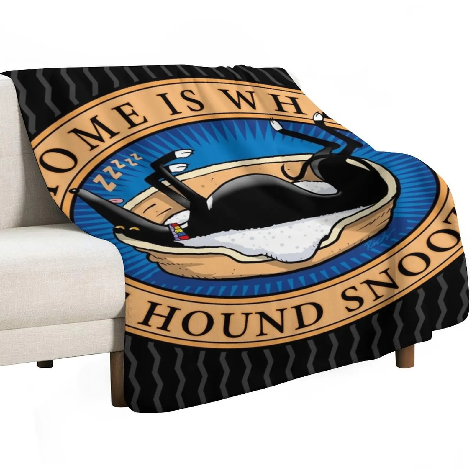 Home is where the Hound snoozes Throw Blanket Luxury Throw Decoratives Nap Bed covers Polar manga Blankets
