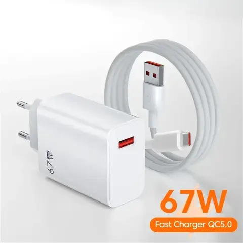 USB GaN 충전기 총 67W 빠른 고속 빠른 충전 전화 충전기 Xiaomi 14 13 Pro Lite Redmi K70 용 휴대용 벽 어댑터