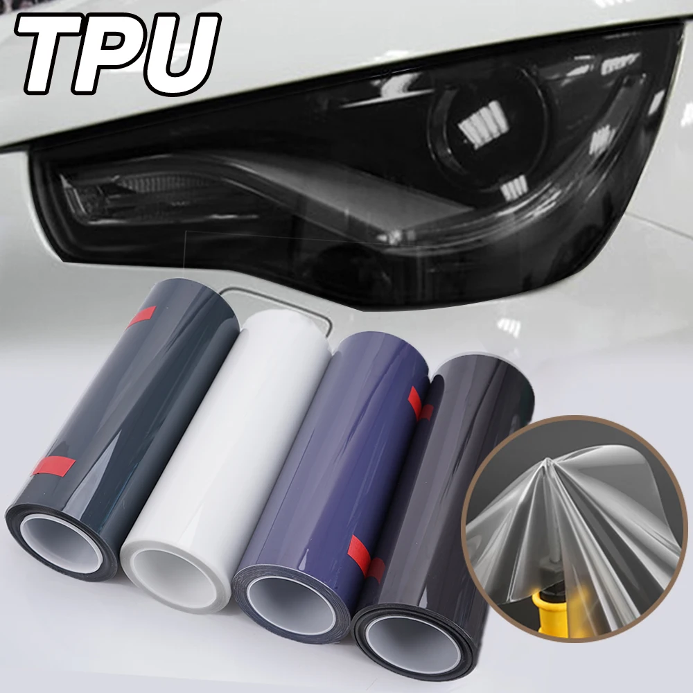 자동 치유 TPU PPF 헤드라이트 필름, 스크래치 방지, 스모크 블랙 자동차 램프 틴트 아우디 BMW 테슬라 장식 스타일링