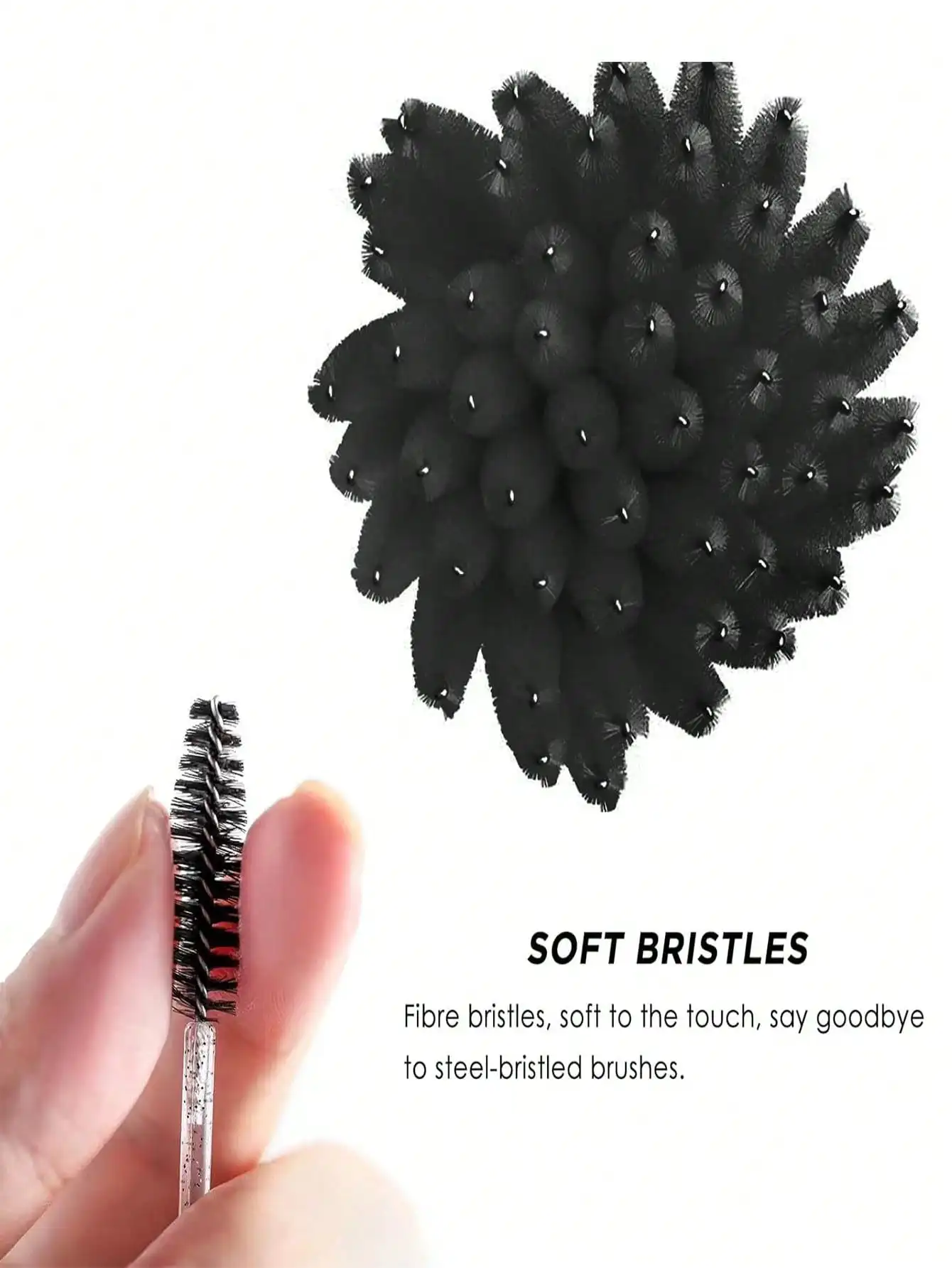 50 carretes de pestañas flexibles desechables: varitas de rímel negras de cristal con contenedor, para extensiones de pestañas/aceite de costa