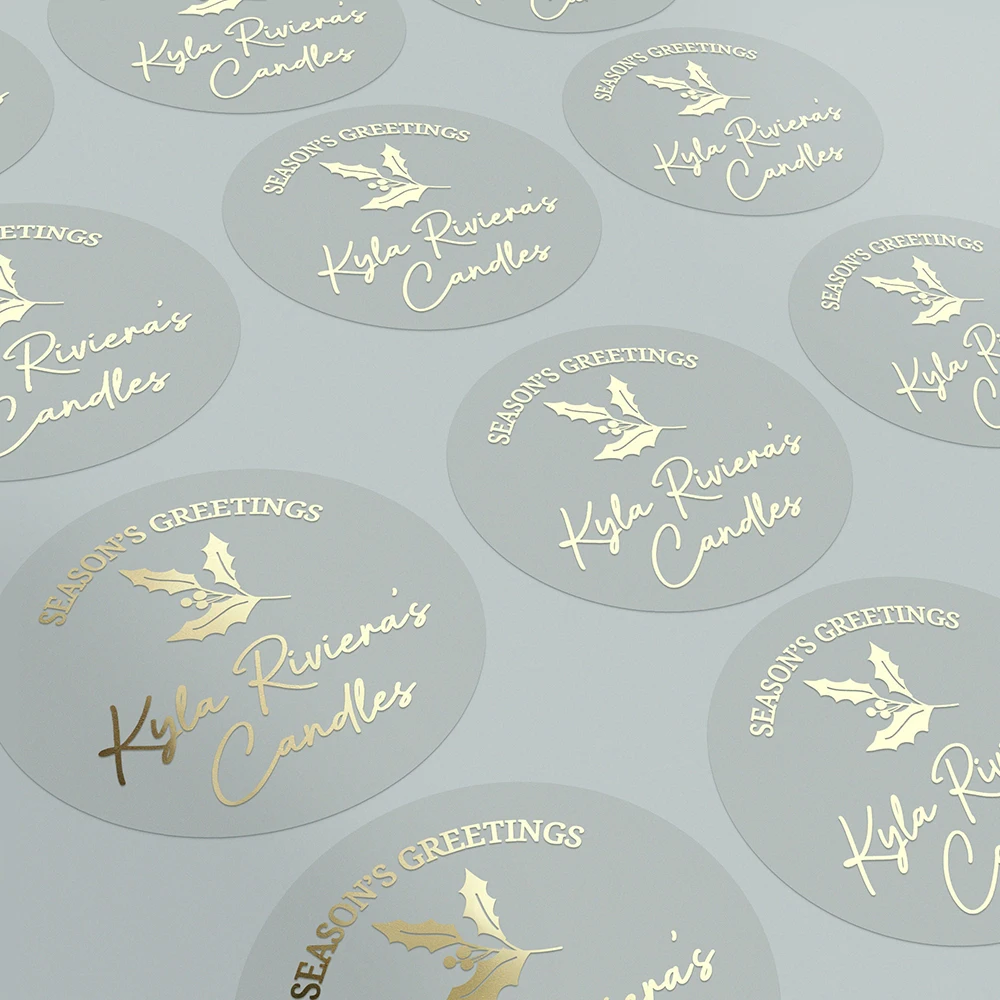 

50Pcs Custom Gold Foil Christmas Wedding Favor Stickers Personlized Mr&Mrs Labels Happy Holidays Labels Christmas Party Stickers