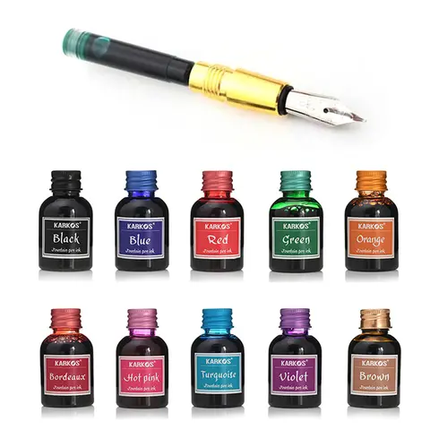 Bilashmart Multicolor Universal Ink Cartridges Replaceable Fountain Pen Ink Plastic Bottled 30ml Colored Fountain Pen Ink Supplies