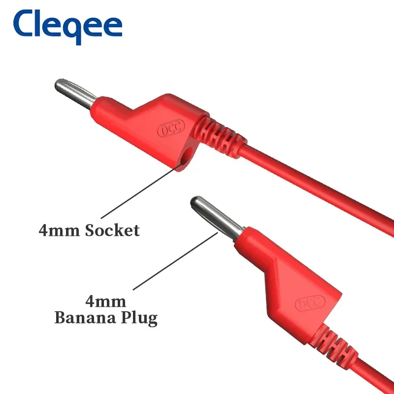 Cleqee P1036DCC 5x Random Color Dual Stackable 4MM Banana Plug  Power Test Leads 20A Multimeter Test Cable 0.5m/1m/1.5m/2m/3m/5m