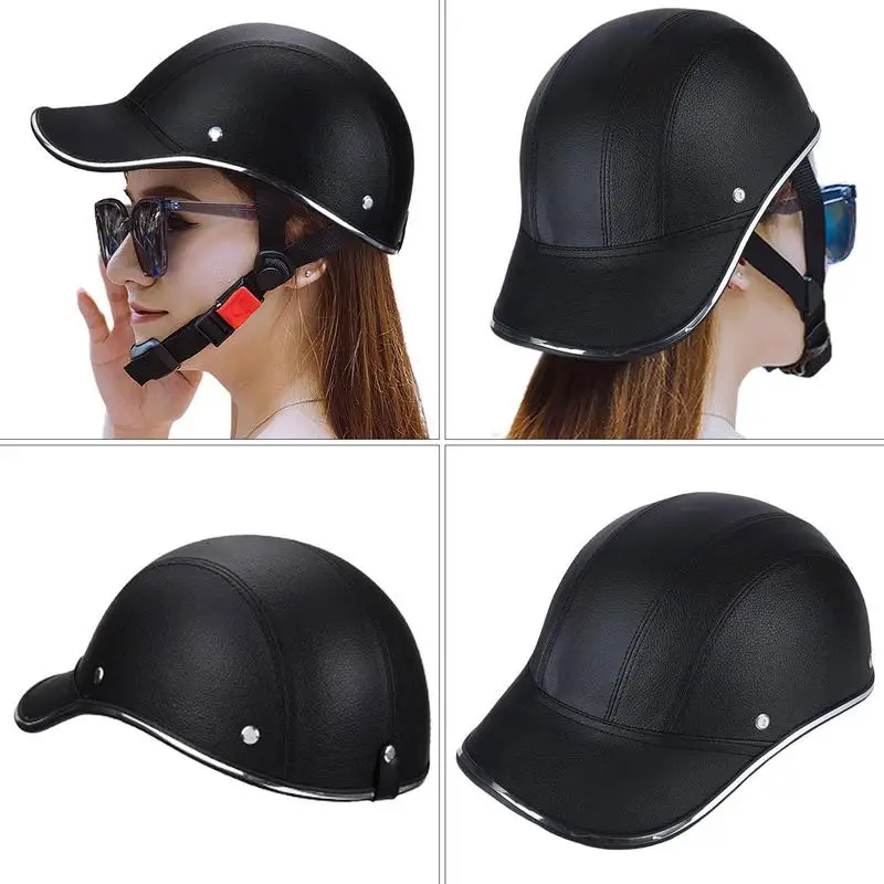 Baseball Caps Style Motorcycle Half Helmet Safety Hard Hat for Cafe Chopper Scooter Half Face Vintage Summer Caps