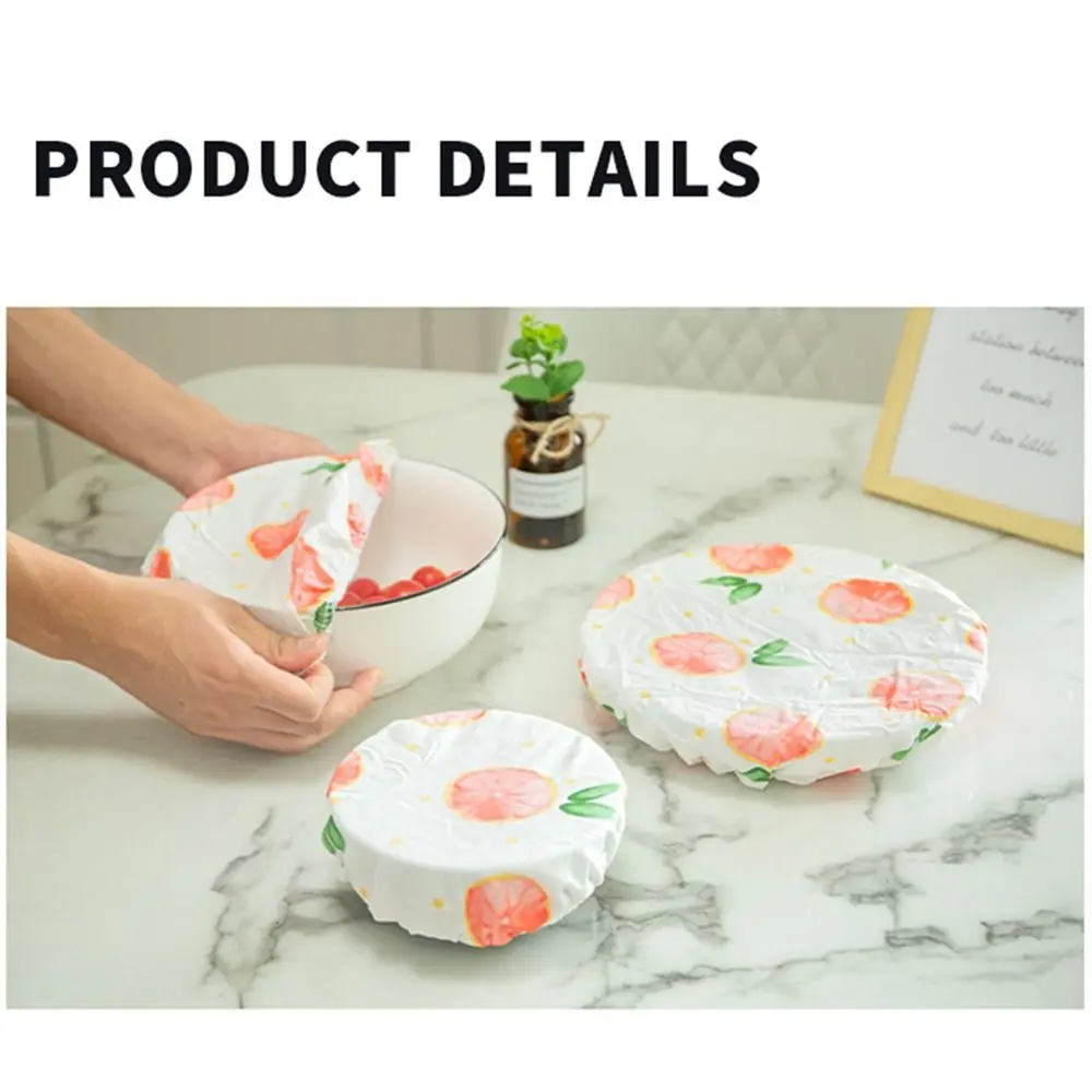 3 قطعة/المجموعة قابلة لإعادة الاستخدام وعاء يغطي جرة الأغطية التفاف الفاكهة نمط الغذاء تخزين يغطي الأناناس الليمون نمط 3 حجم الخبز التدقيق غطاء #5