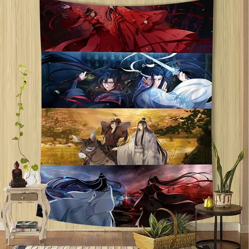 

EE01 Anime Grandmaster Mo Dao Zu Shi MDZS Tapestry Anime Tapestry Hanging Tarot Hippie Wall Rugs Dorm Wall Hanging Sheets@6&m！