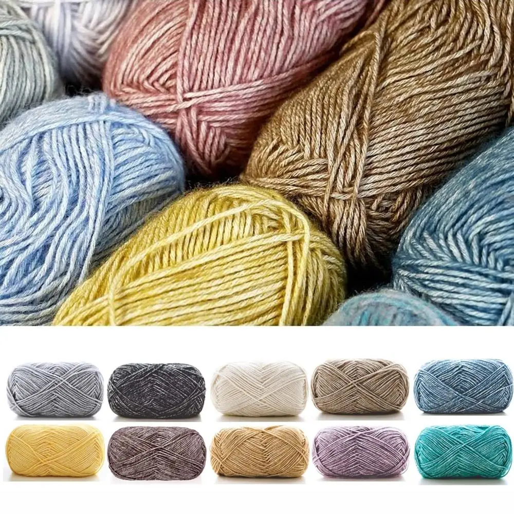 Soft Cotton Wool Yarn Rainbow Color DIY Milk Cotton Hand-woven Scarf