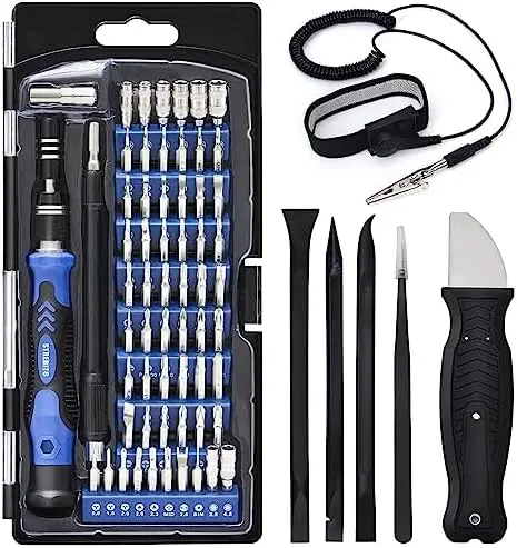 

79-in-1 Precision Screwdriver Set with 58 Bits & Anti-Static Wrist Strap for iPhone, Laptop, Computer, MacBook, PS4/5