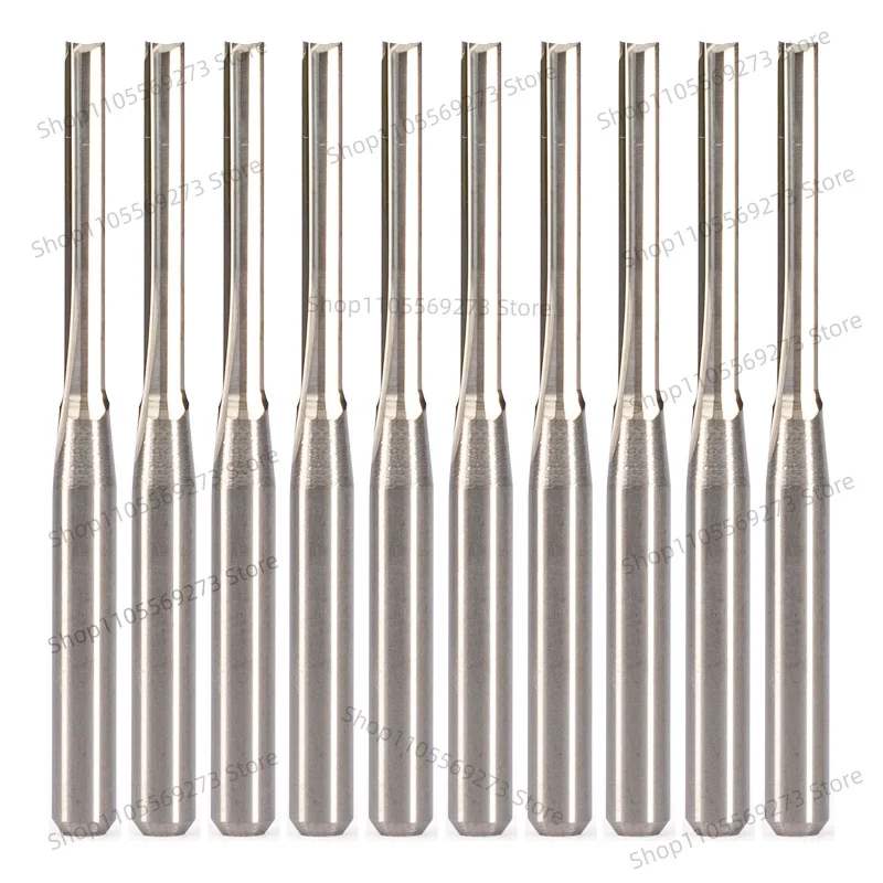 10pcs CNC Router Bits 3.175mm Shank 2mm 2 Flute Straight Slot End Mill Wood Cutter for Woodworking MDF Acrylic