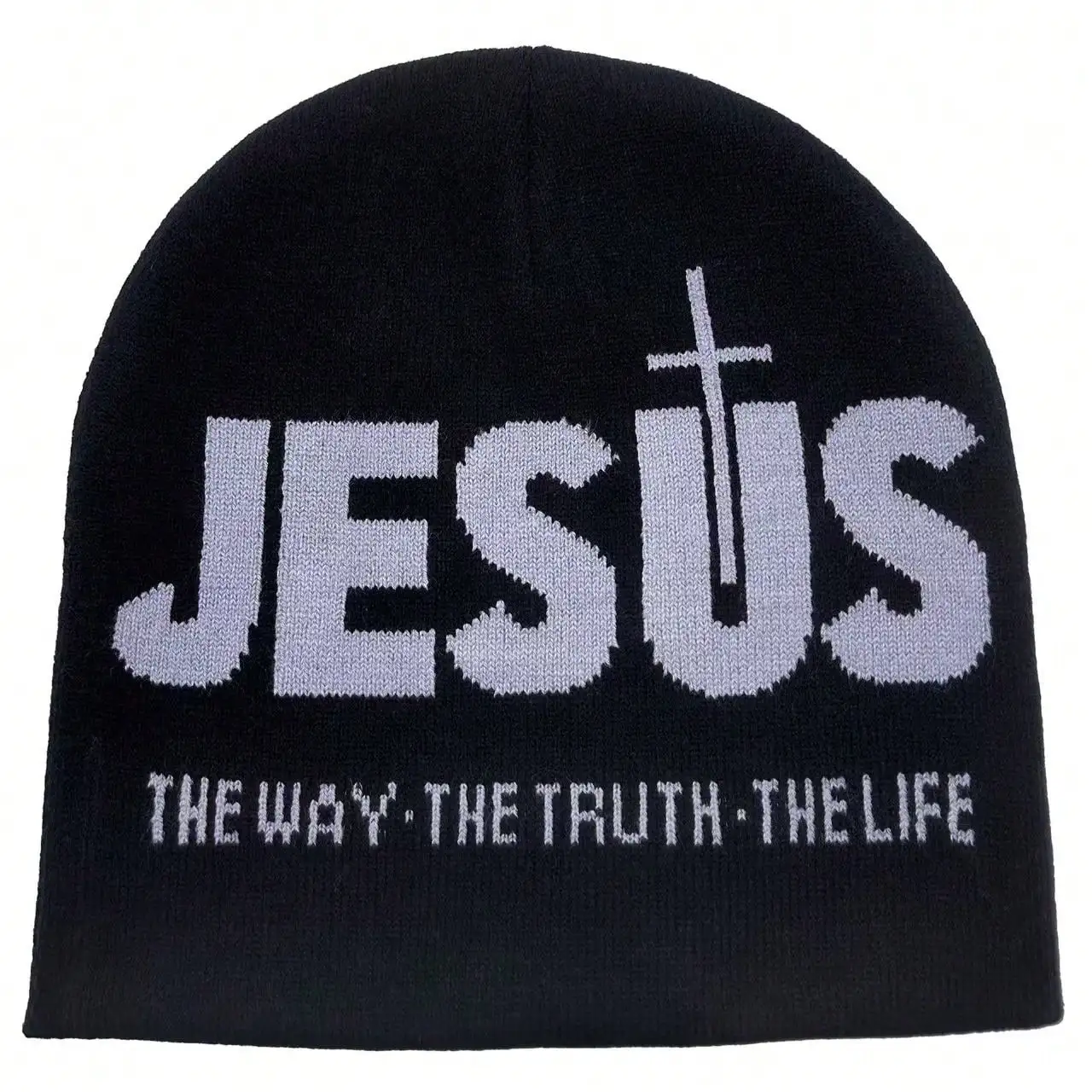 Letter Jacquard Knitted Beanie, Versatile Streetwear Warm Unisex Hat
