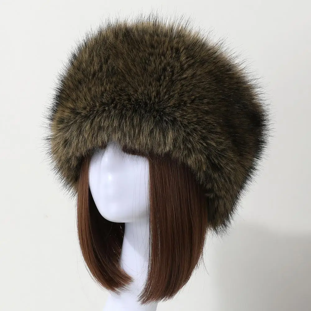 

Faux Fur Accessories Faux Fur Hat Cuffs Set Women's Cozy Winter Outfit Accessories Faux Fur Hat Sleeves Set Solid Color Fluffy
