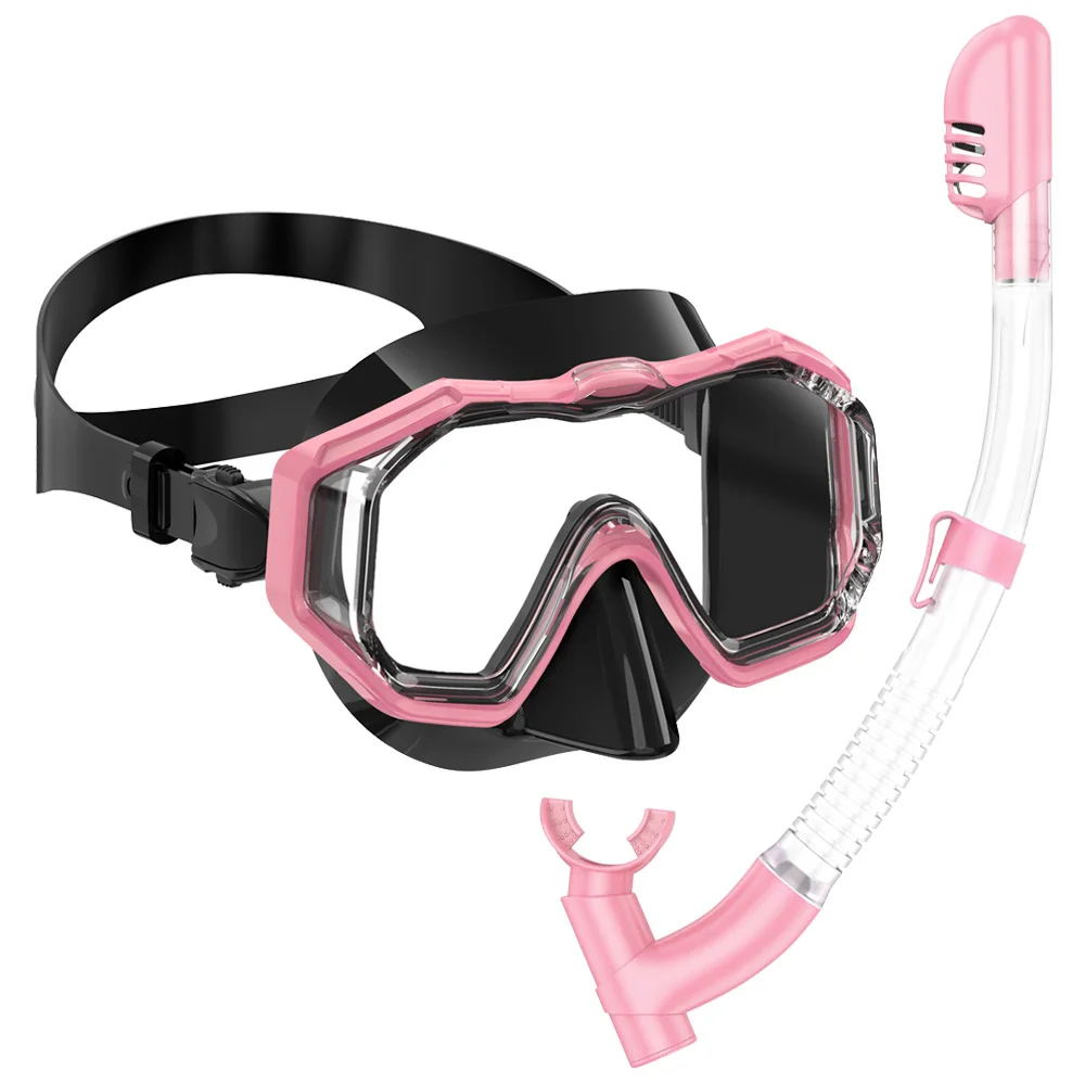 Schnorchelmasken-Set, Tauchen, Schwimmbrille, 3 Fenster, Panorama, Weitsicht, HD, Trockenoberteil, Anti-Leck, Antibeschlag, für Erwachsene und Kinder – Detail 18