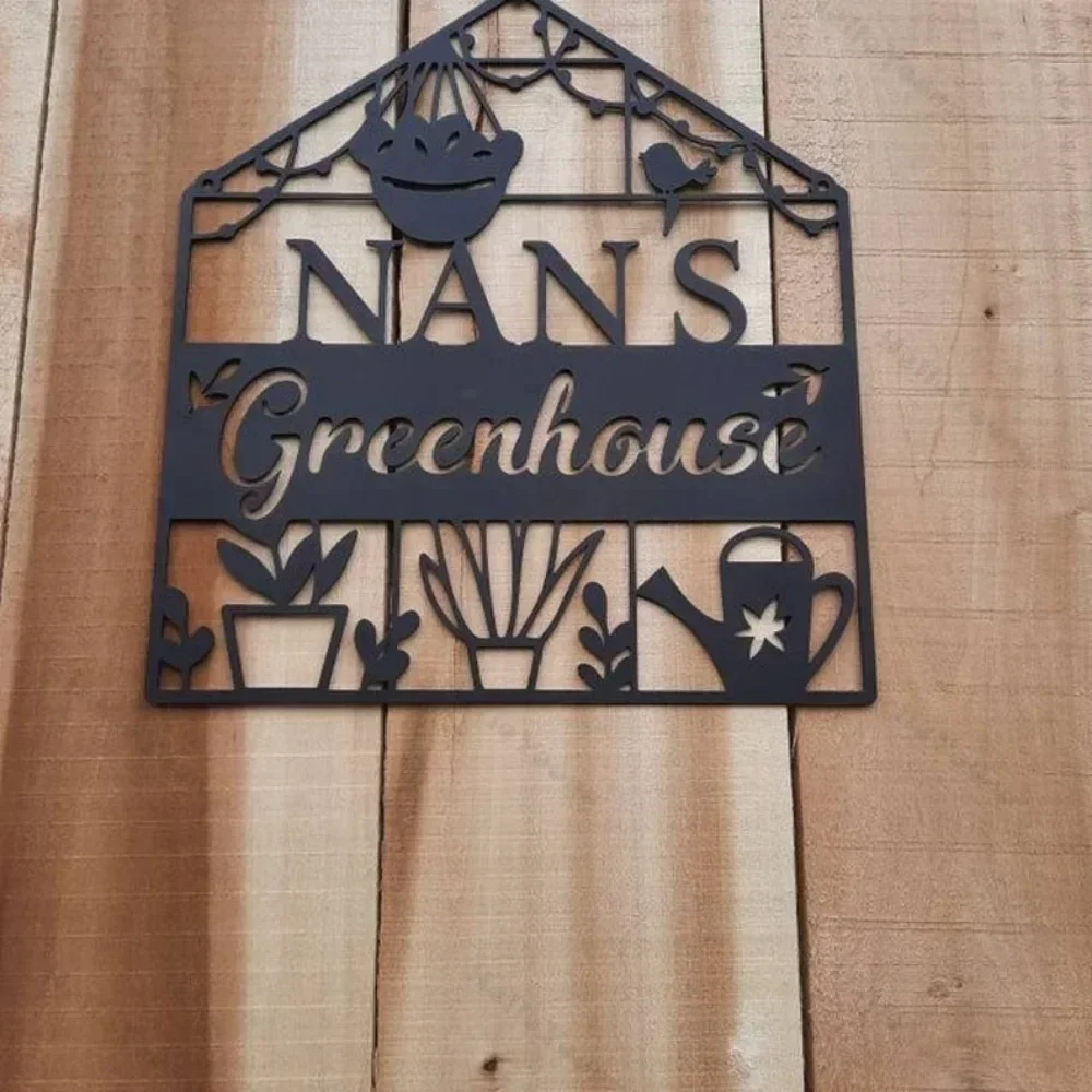 Personalized Hanging Metal Greenhouse Sign. A Perfect Garden Decor and Unique Gift for Lovers To Beautify Any Outdoor Area.