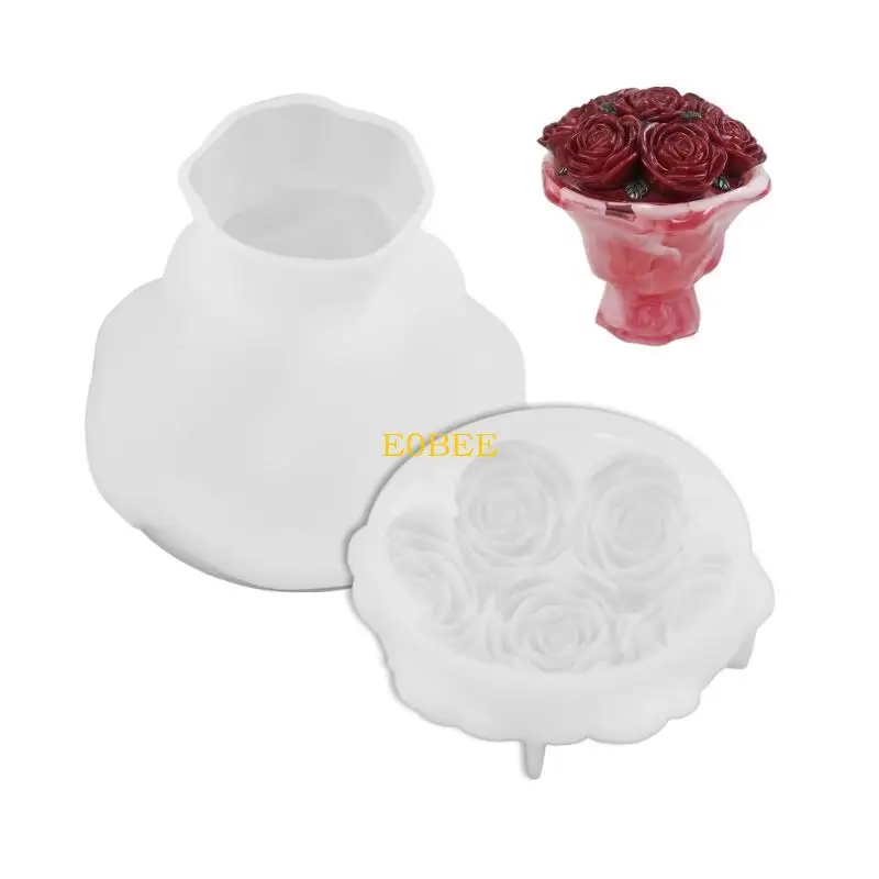 

E0BE Reusable Bouquet Shaped Silicone Mold DIY Holder Jewelry Organizers Mold