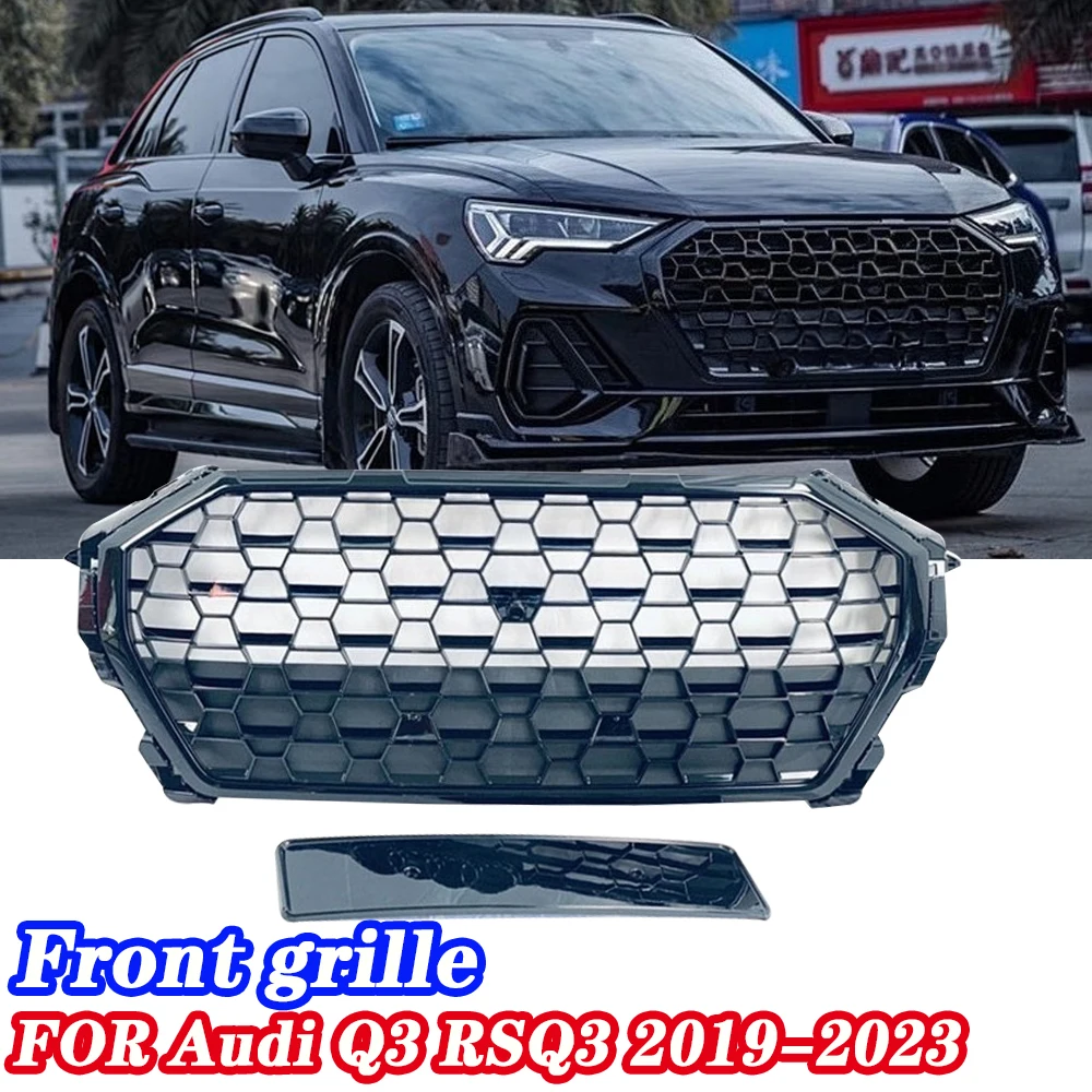 

Подходит для Audi Q3, модифицированная решетка RSQ3, модифицированная черная сотовая решетка воина 2019-2023 гг.