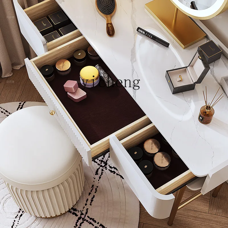 DSA solid wood dresser chest integrated bedroom cream style simple makeup table storage makeup table