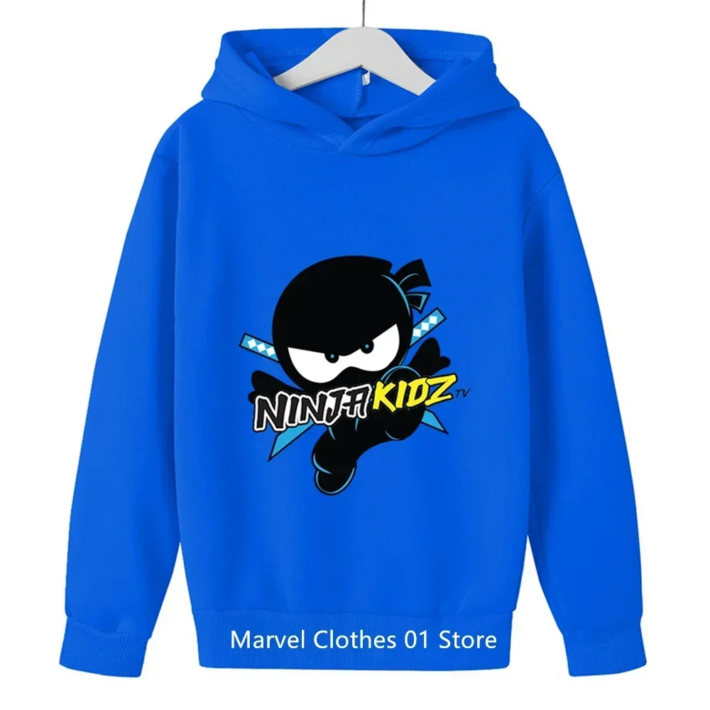 Boys Hooded Girls T Shirt NINJA KIDZ Hoodie Kids Casual Sweatershirt Child Fashion Clothes Cotton Birthday Girl Costume 3-14Y