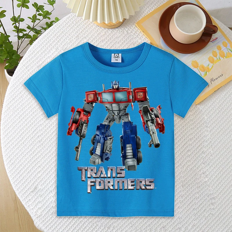 

Cute Transformersed T-shirt Short Sleeve Boys Clothes Fashion Hip Hop Printed Casual Wear Summer Tops Birthday Gifts Outfit Tees