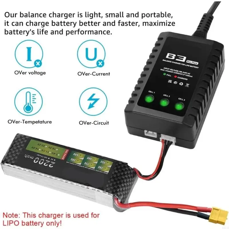 2025 جديد 7.4V 11.10V توازن الشاحن الشاحن ليثيوم مربع لبطاريات 2S 3S