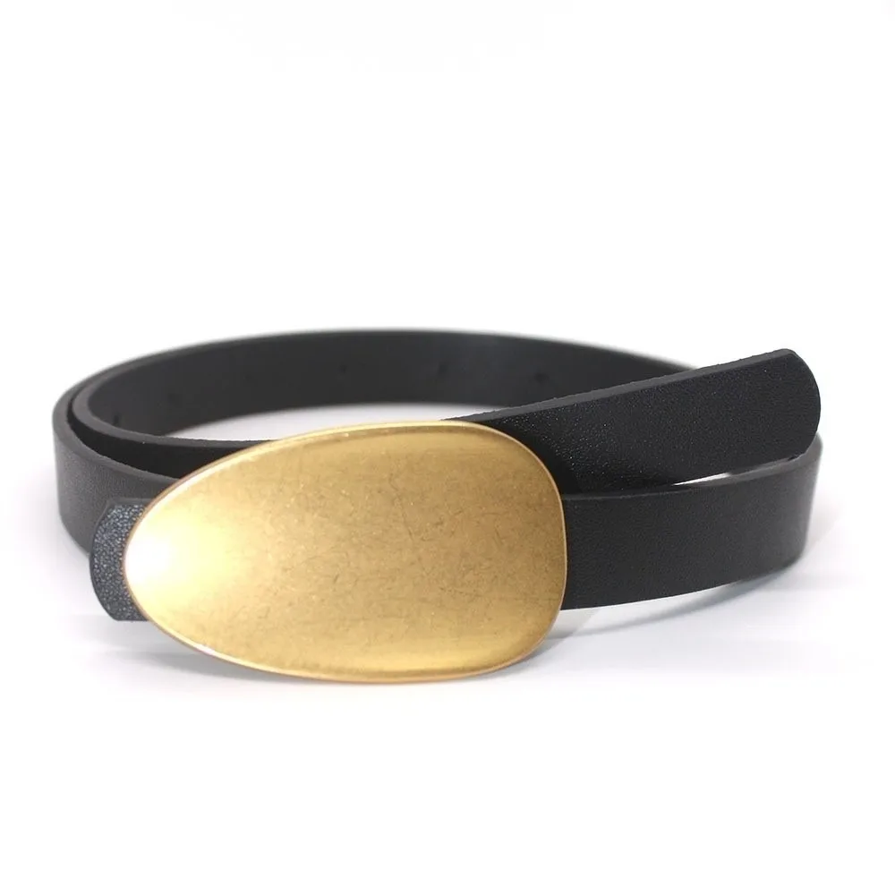 

Casual Versatile Women's Belt Leaf Buckle Korean Version Buckle Waist Belt Double Sided Dress Belt for Women