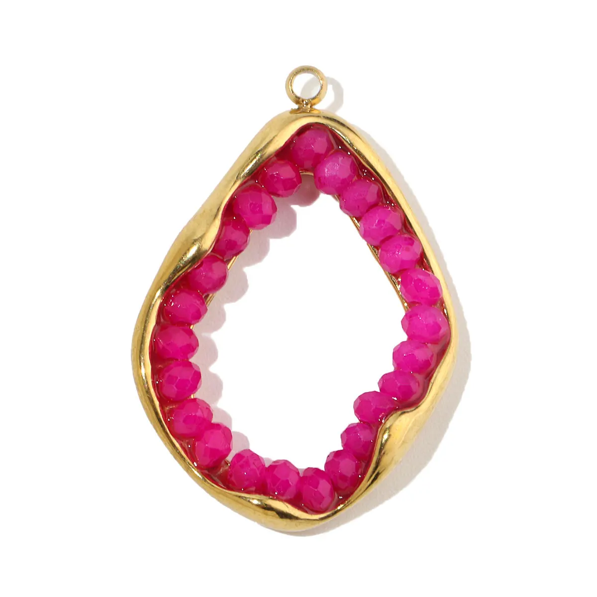 3pcs/Lot French Antique Waterdrop Natural Stone Stainless Steel Diy Charms Women  Lapis Lazuli Necklace Pendant Wholesale Jewelr