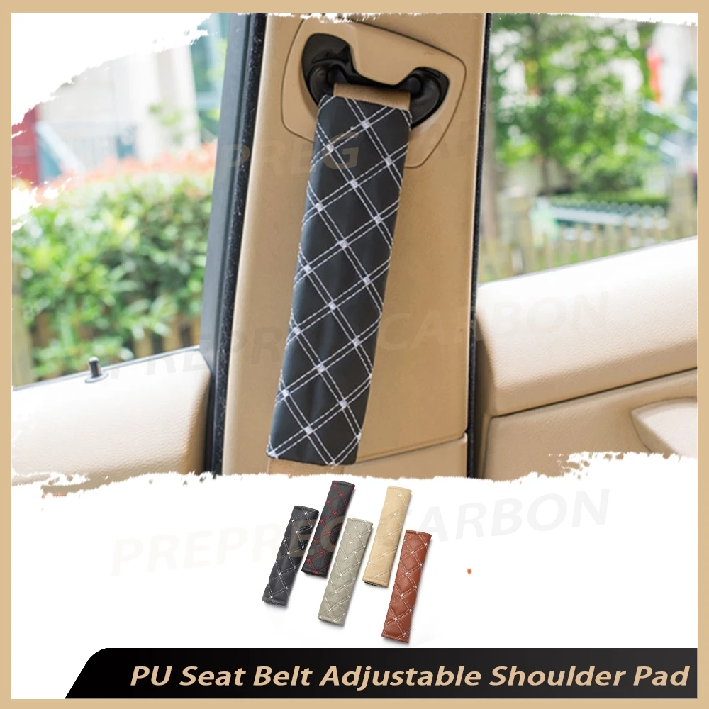 

Car PU Leather Seat Belt Adjustable Shoulder Pad Seat Belt Shoulder Protector Comfortable And Durable Adjustable Car Accessory