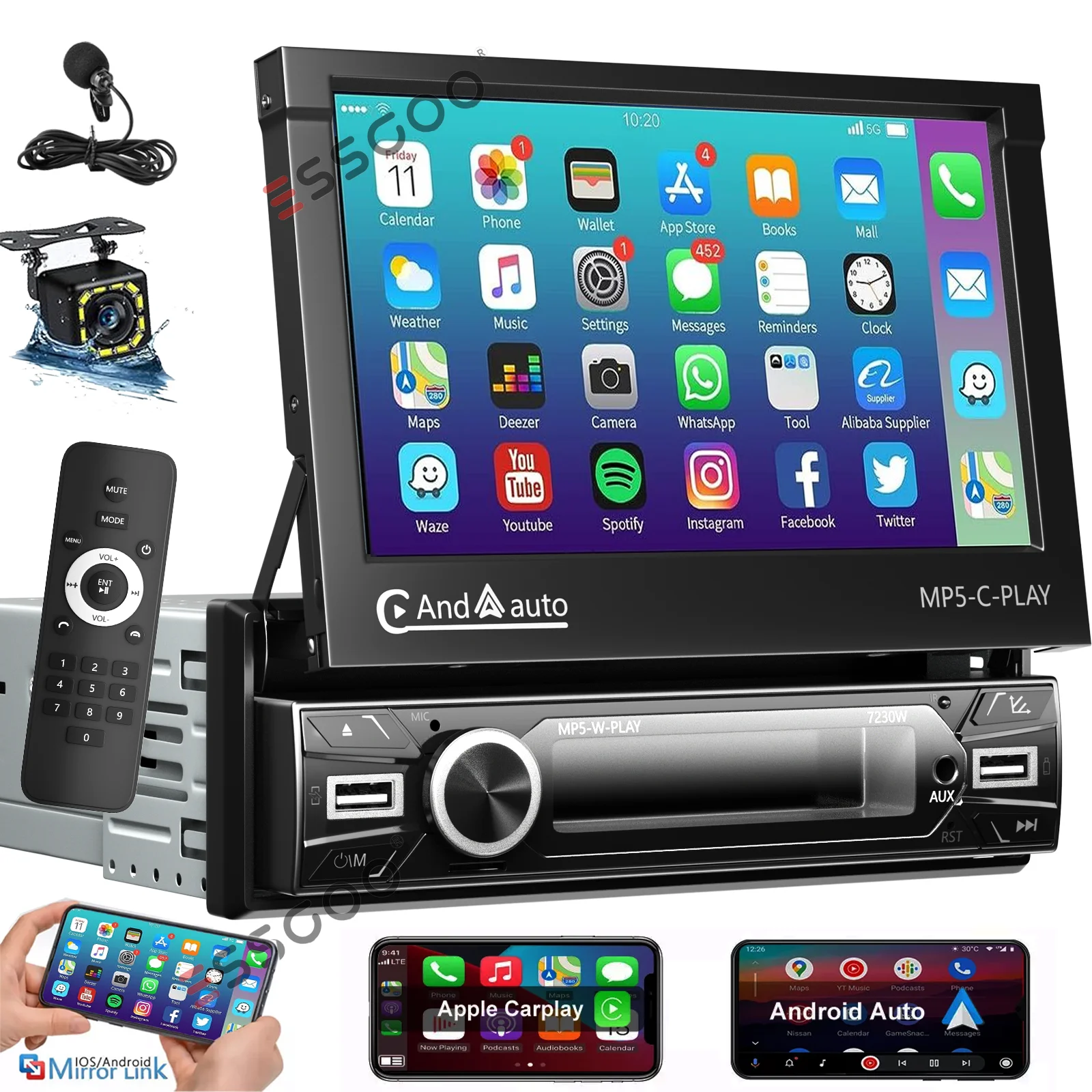 Einzelnes 1 DIN-Autoradio 7 Zoll HD Autoradio Multimedia-Player 1DIN WIFI GPS Car Audio Car Audio MP5 Bluetooth USB TF FM-Kamera