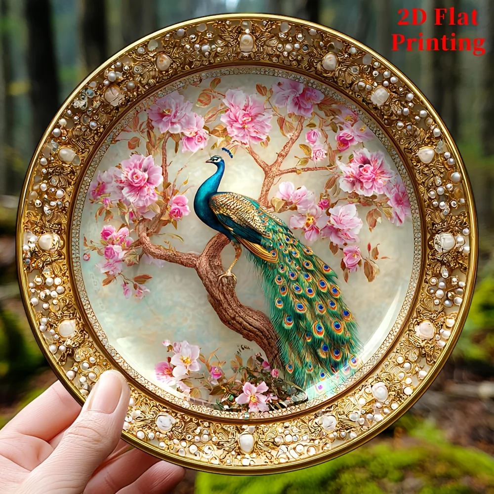 CIFBUY Boho Peacock Aluminum Wall Art Waterproof Rustproof Metal Decor for Living Room Bedroom Kitchen Office