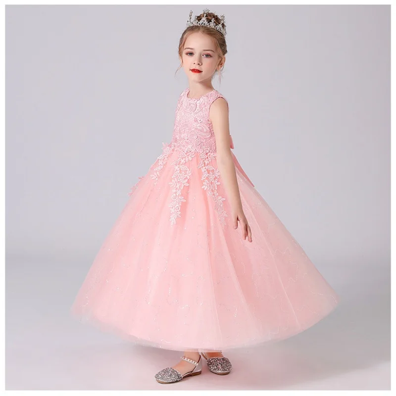 Girls Clothes For Women\'s Children\'s Elegant Evening Princess Wedding Party Dresses Eid Gala 6 12 14 Years Girl Blue Long Dress