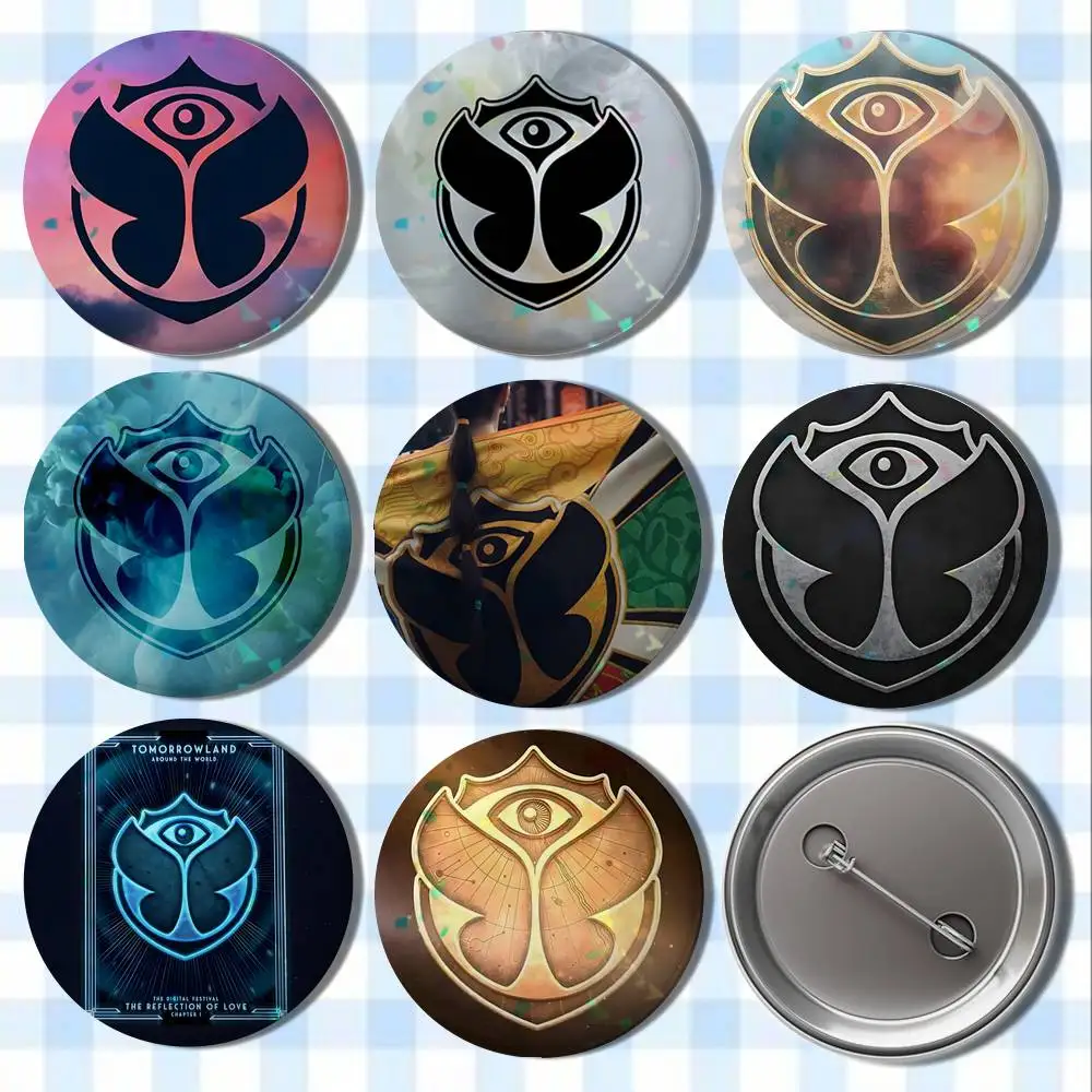 

Hot Music Festival Tomorrowland Badges Button Round Creative Pin Brooch Badge Bag Decor Accessories Fans Collect Friends Gifts