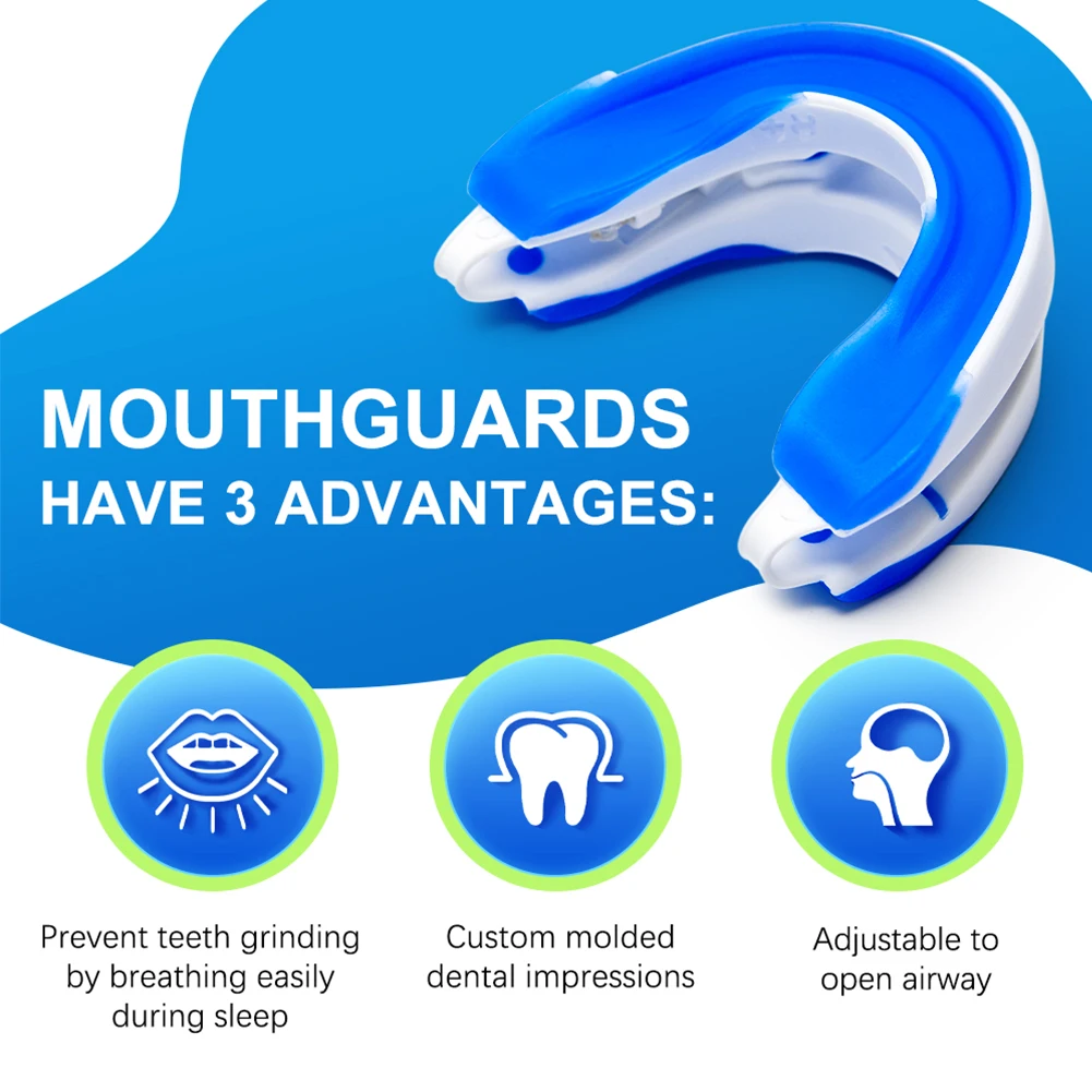 Anti-Snoring Mouthpiece Anti-Snoring Mouth Guard Adjustable Jaw Positioning Reduce Snoring Aid for Bruxism & Stop Snoring