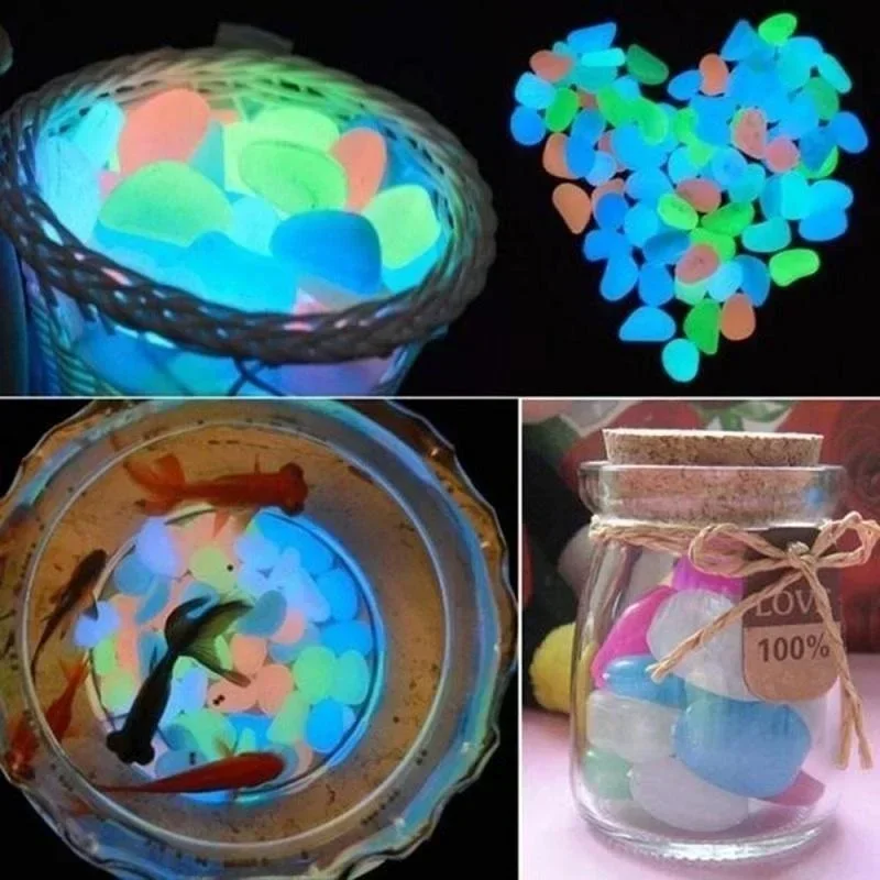 Outdoor Walkways Home Garden Yard Decor Fish Tank Pebble Rocks Luminous Stones Glow In The Dark Pebbles Glowing Stones