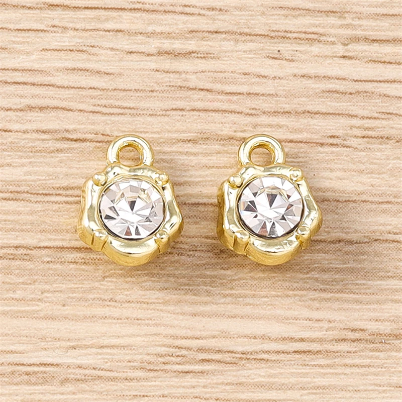 5 Stück 7x10mm süße Mini bunte Kristall Runde Charms Anhänger für Schmuckherstellung Ohrringe Halsketten Armband Zubehör DIY Geschenk – Detail 6