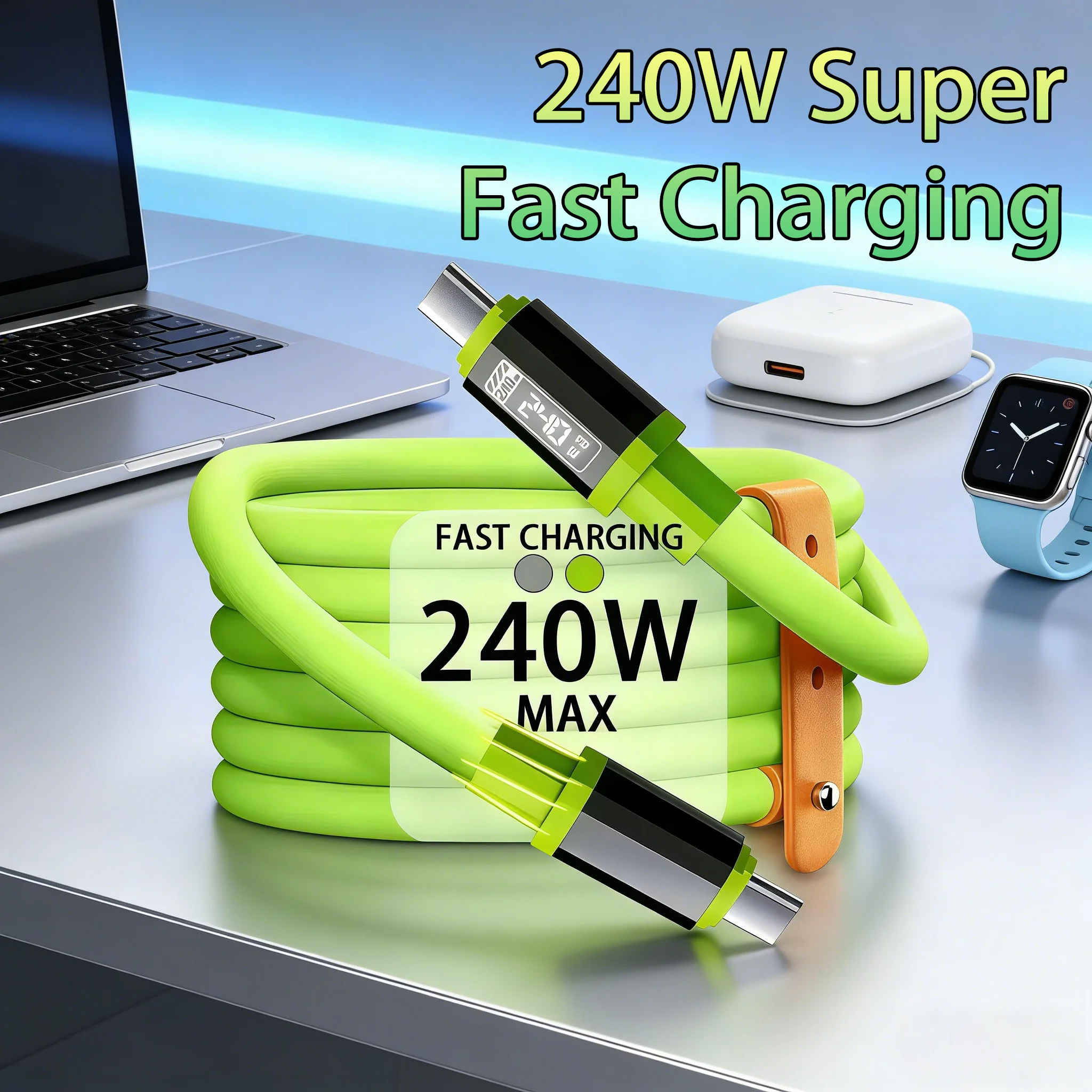 240W Super Fast Charging USB C Cable 1m/2m/3m Type C to Type C Cord Compatible with Huawei Xiaomi Samsung OPPO Vivo