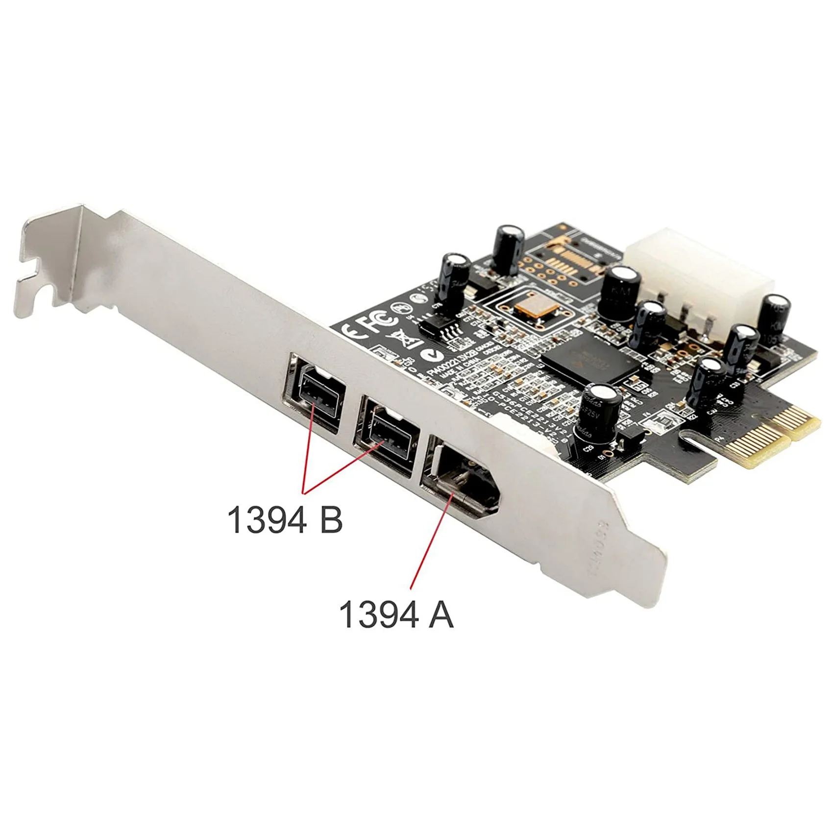 Y14ASY-PEX30016 3 Port IEEE 1394 Firewire 1394B & 1394A PCIe 1.1 X1 Card TI XIO2213B Chipset Requires Legacy Driver