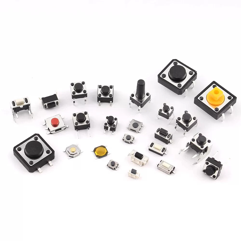 125pcs 25 Types Assorted Micro Switch Push Button Tact Touch Switches SMD DIP Reset Mini Leaf Switch 2*4 3*6 4*4 6*6 Diy Kit