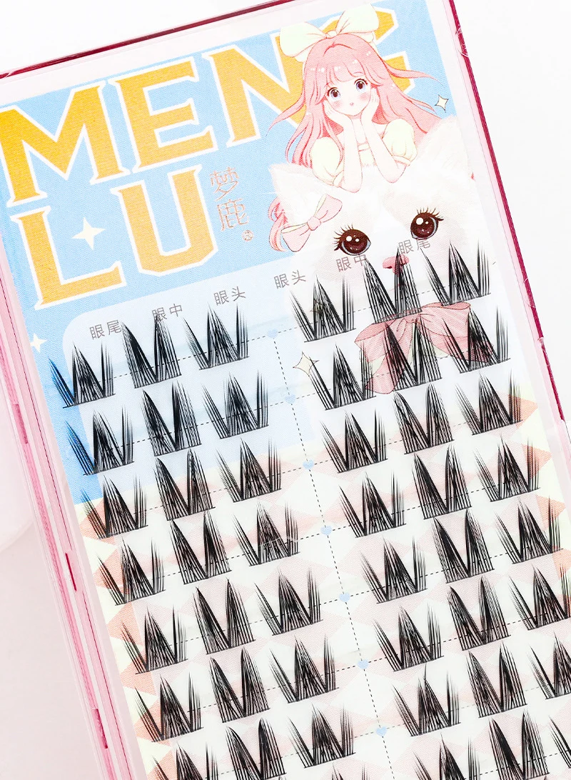 Neue Puppe Wimpern Verlängerung Natürliche Cat Eye Falsche Wimpern Cosplay Make-Up Cross Streifen Wimpern Handgemachte Manga Anime Lash – Detail 19