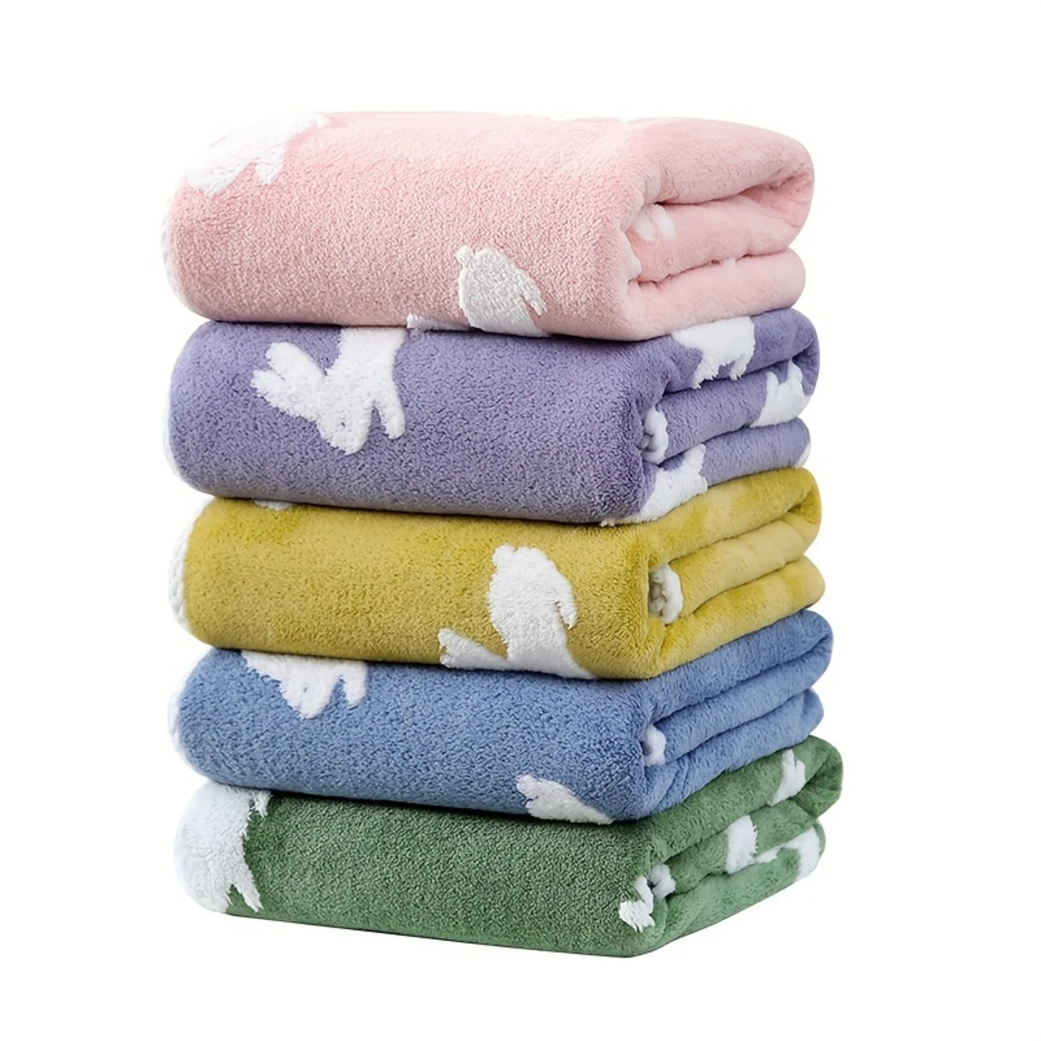 Super Soft & Absorbent Rabbit Jacquard Bath Towel, Contemporary Style, Perfect Bathroom Essential (27.55*55.11 in)