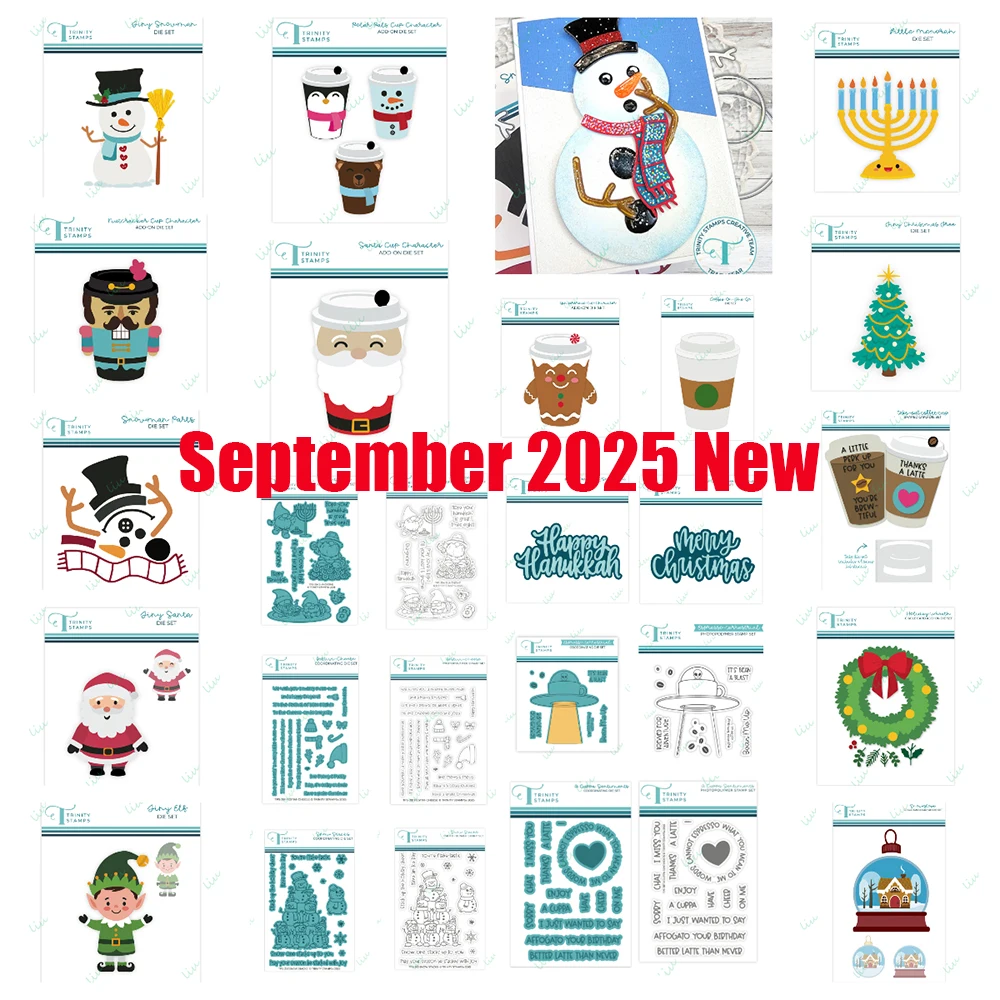 

Christmas Metal Cutting Dies Stamp Stencils for DIY Handmade Photo Album Snowman Elf Santa Hanukkah Sentiment 2025 September New